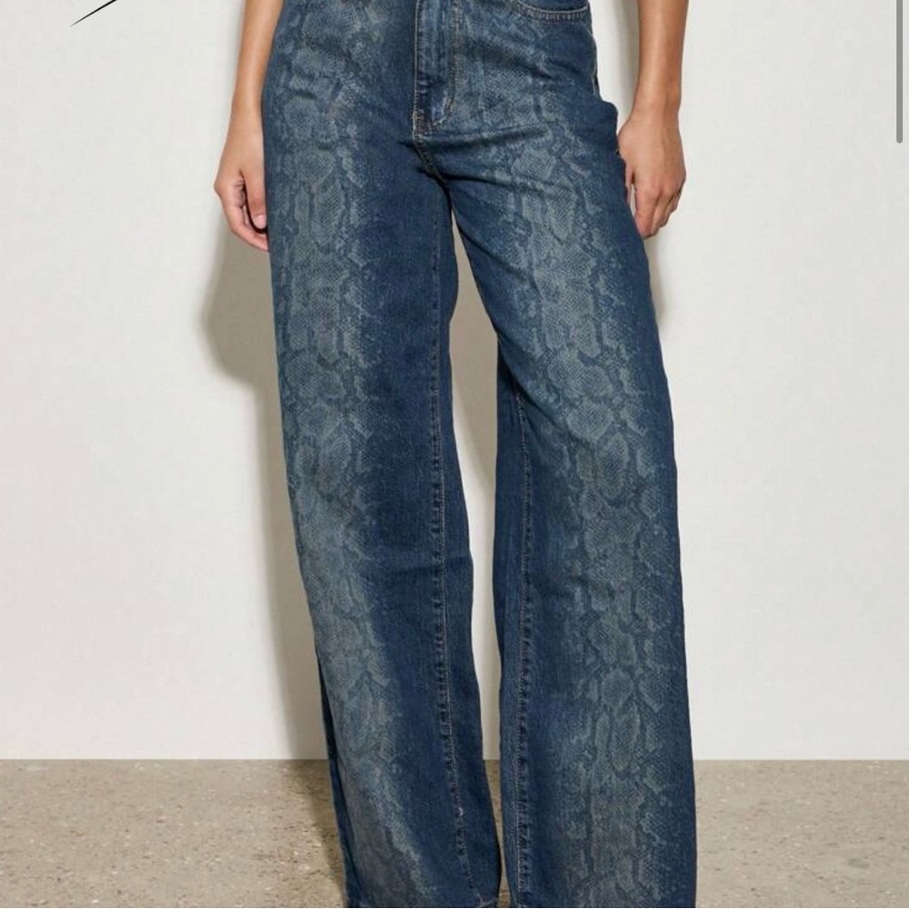 Blue Snake Print Women Jeans